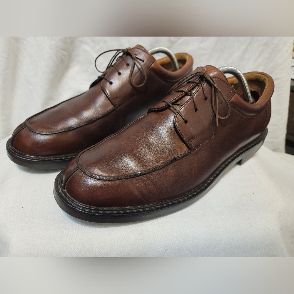 Johnston & Murphy Solid Brown Split Moc Toe Lace … - image 2